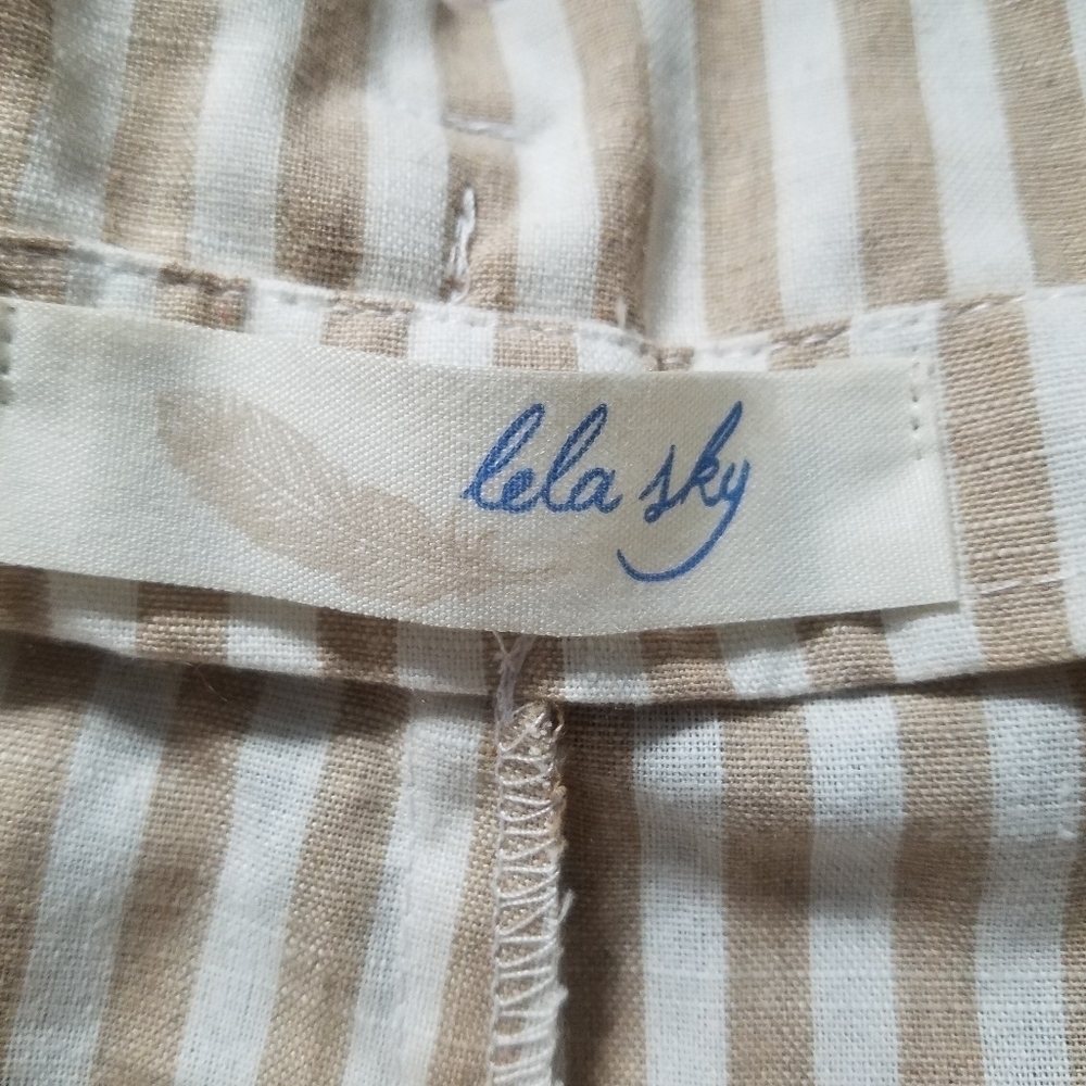 Lela sky tan and white striped paper-bag shorts - Picture 5 of 7